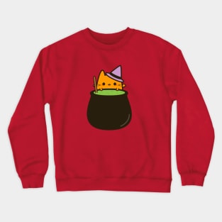 Cat bat with cauldron Crewneck Sweatshirt